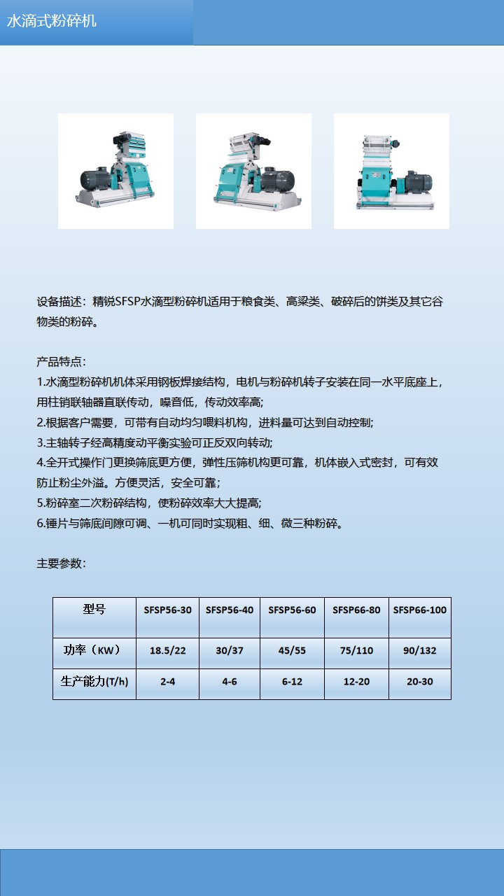 水滴式粉碎機豎版